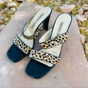 Vintage Martinez Valero leopard high heel sandals